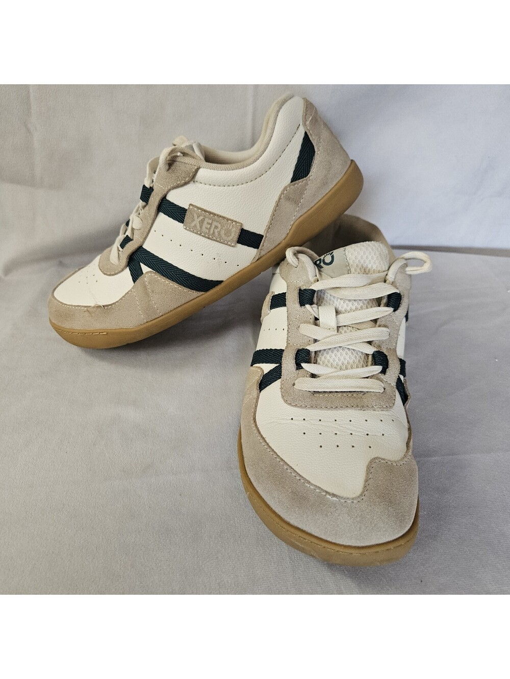 Xero Shoes Kelso Women 10.5 White / Green Court Zero Drop Barefoot Shoes *Flaw